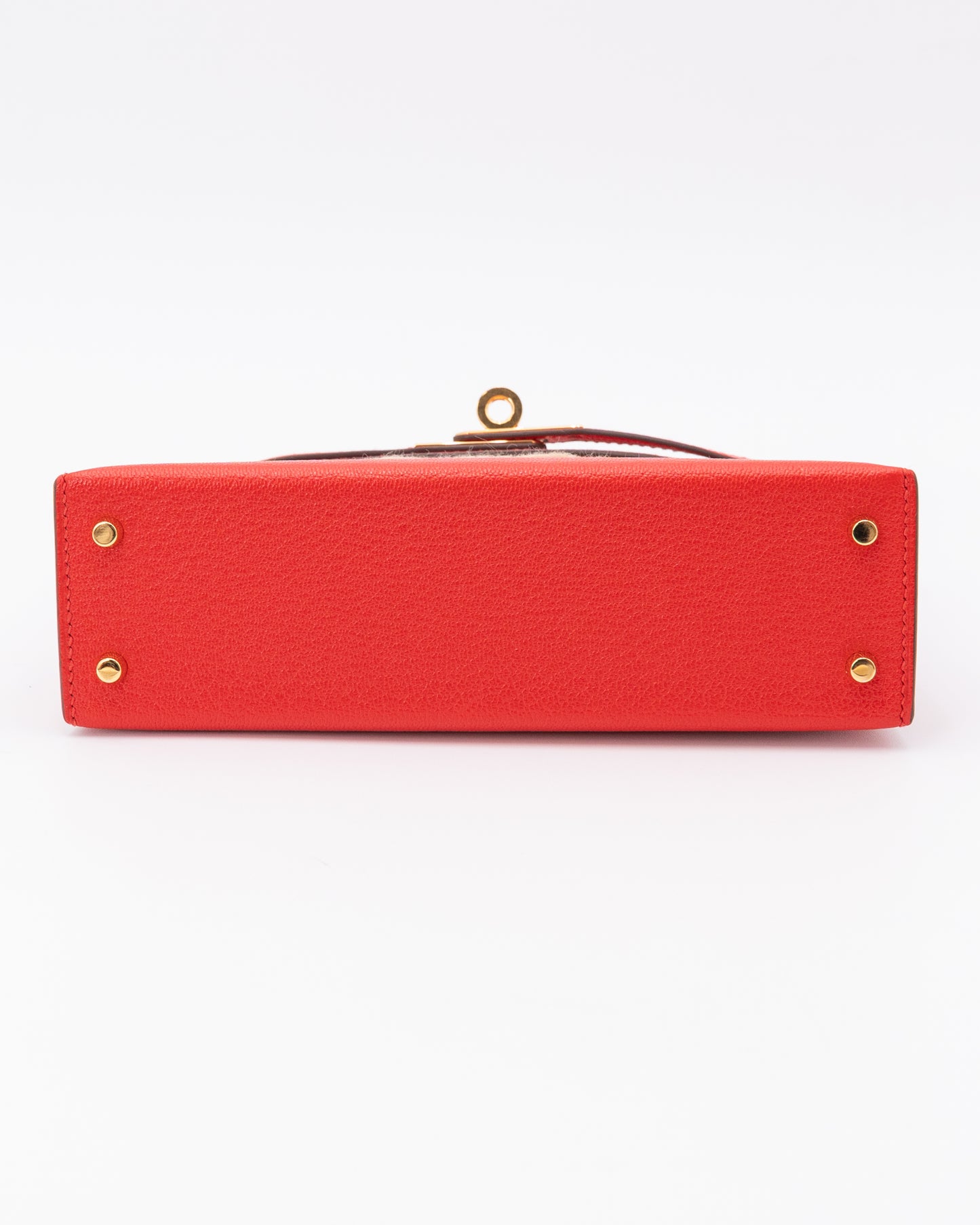 Hermes Mini Kelly 20 Red With Gold Hardware