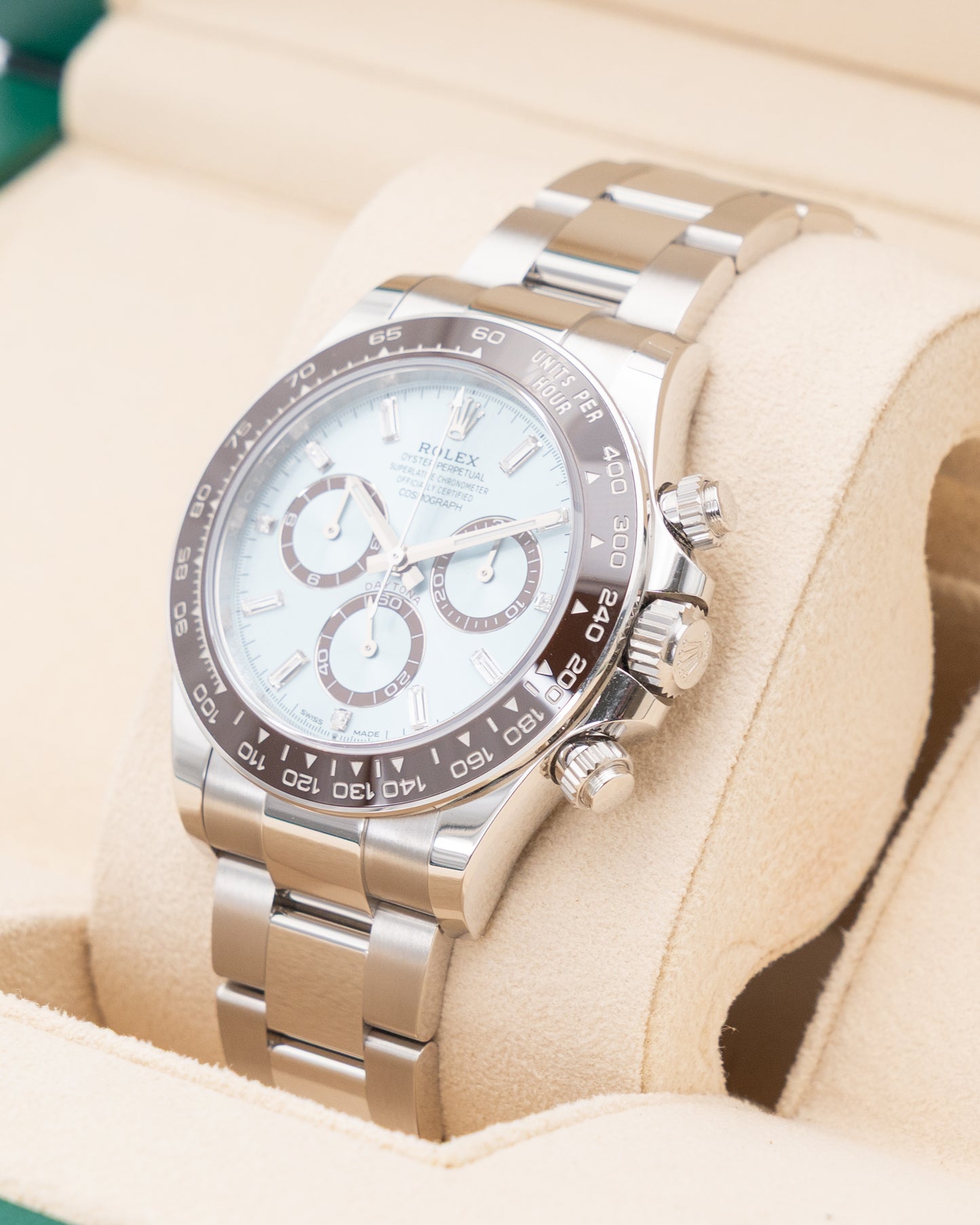NEW UNWORN 2025 Rolex Daytona 40mm 126506 Platinum Ice Blue Baguette Diamond Dial Open Caseback 2025