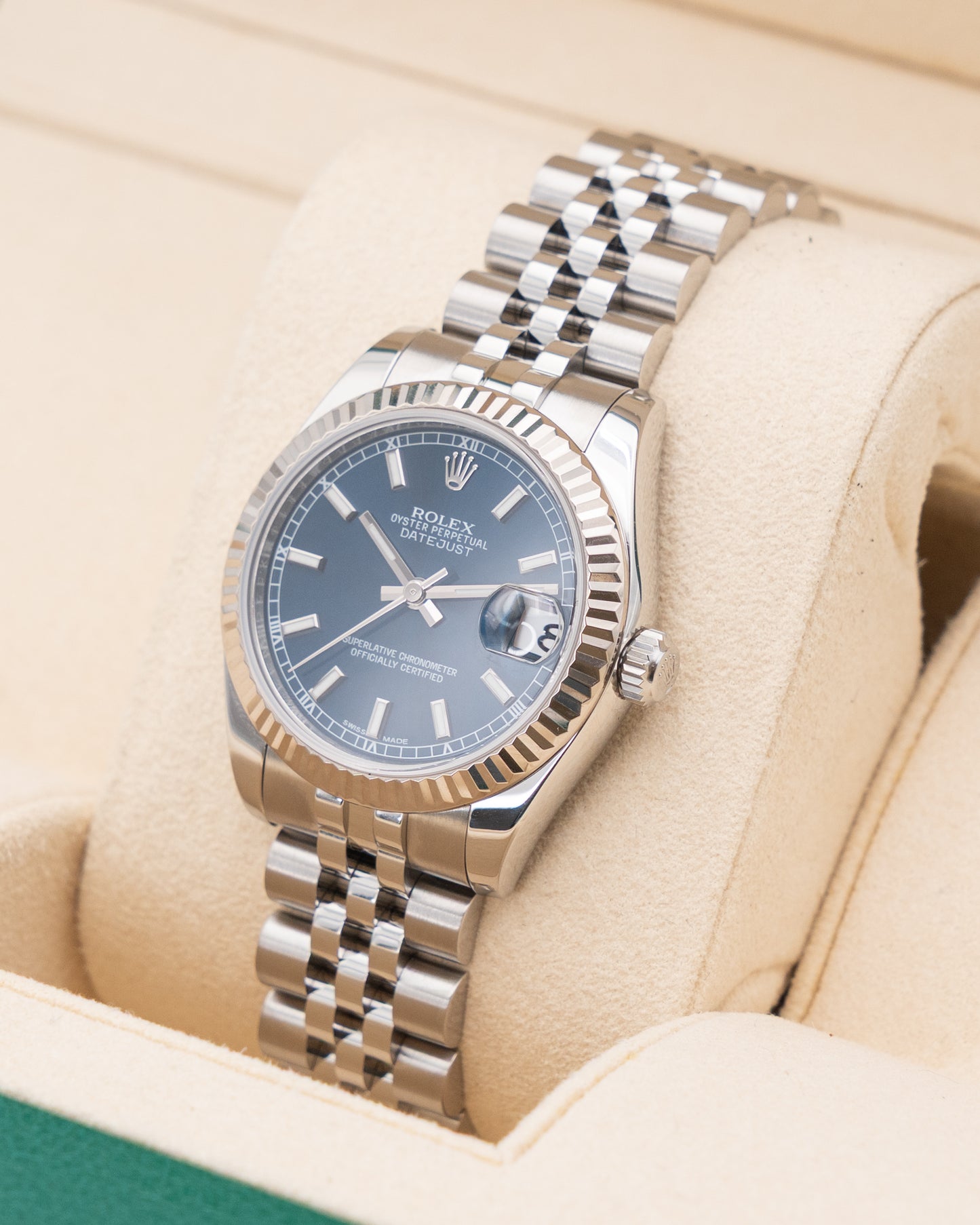 Rolex Datejust 31mm 178274 Blue Stick Dial Fluted Bezel Jubilee 2019