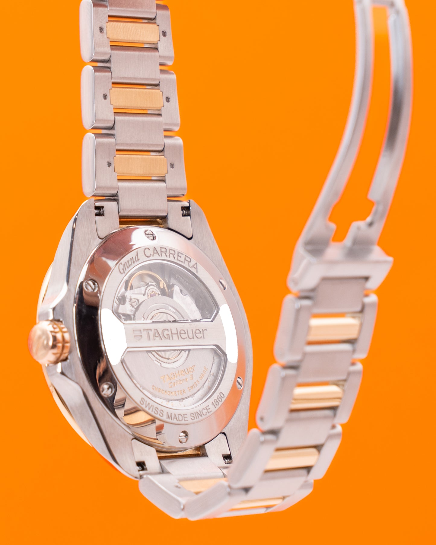 Tag Heuer Grand Carrera 40mm WAV515B Two Tone Silver Dial