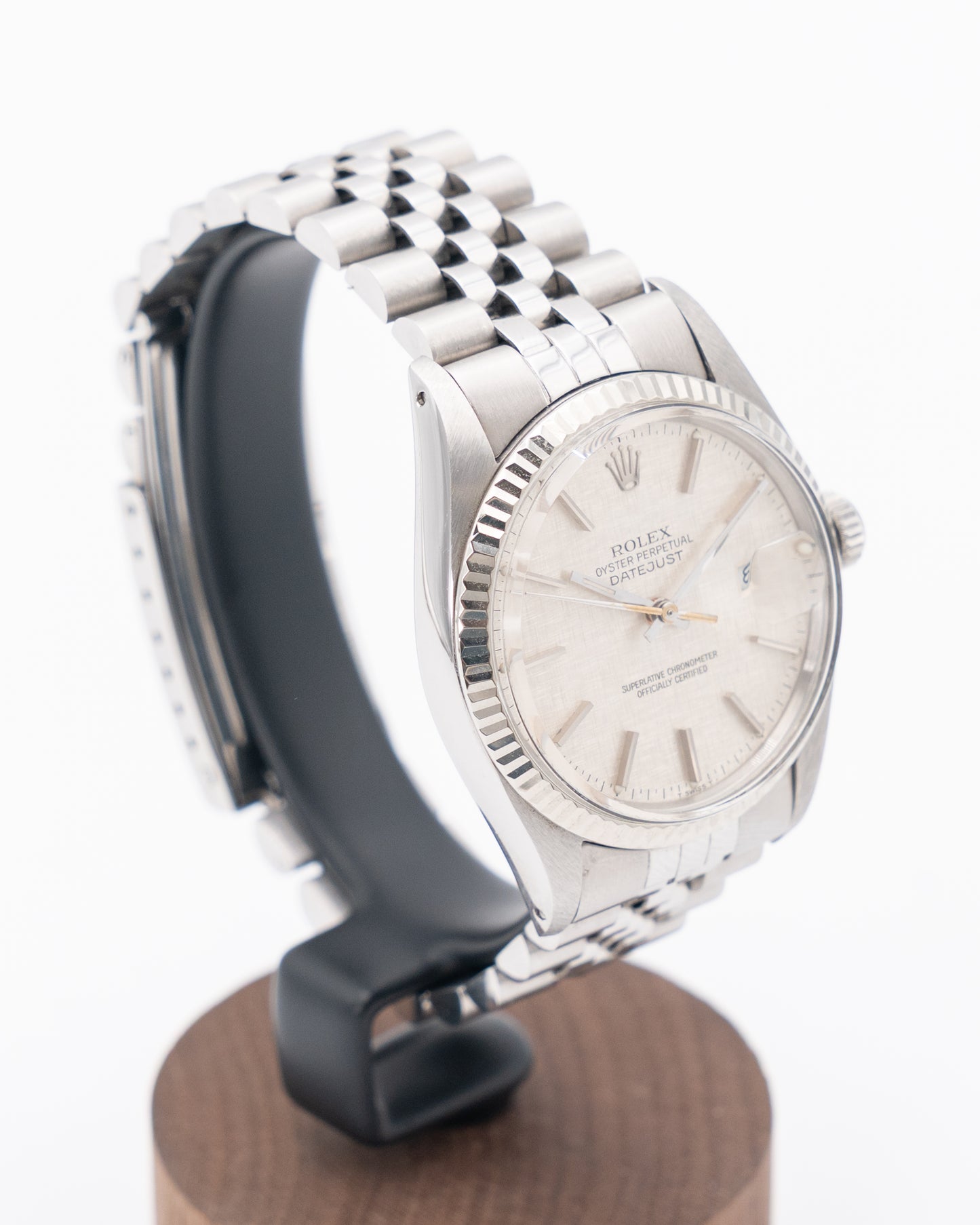 Rolex Datejust 36mm 16014 Silver Linen Dial Fluted Bezel Jubilee