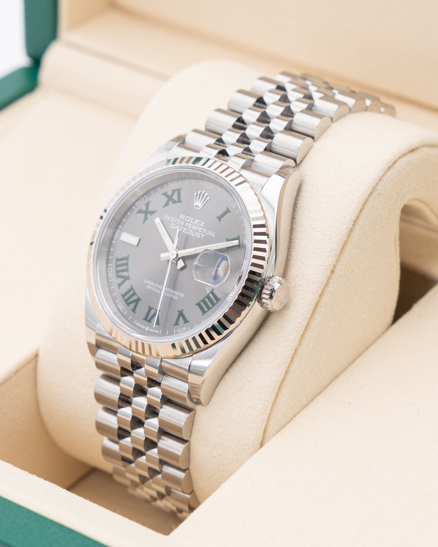 UNWORN NEW 2025 Rolex Datejust 36mm 126234 Wimbledon Dial Fluted Jubilee 2025