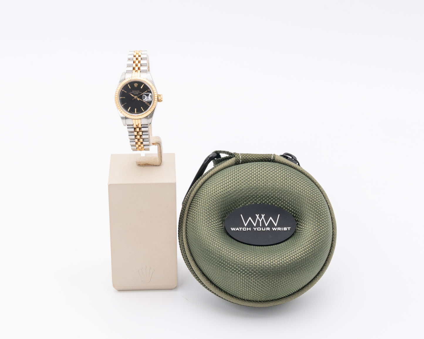 Rolex Datejust 26mm 69173 Two Tone Yellow Gold Black Dial