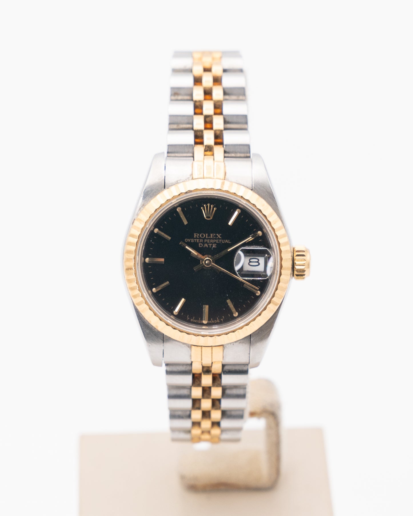 Rolex Datejust 26mm 69173 Two Tone Yellow Gold Black Dial