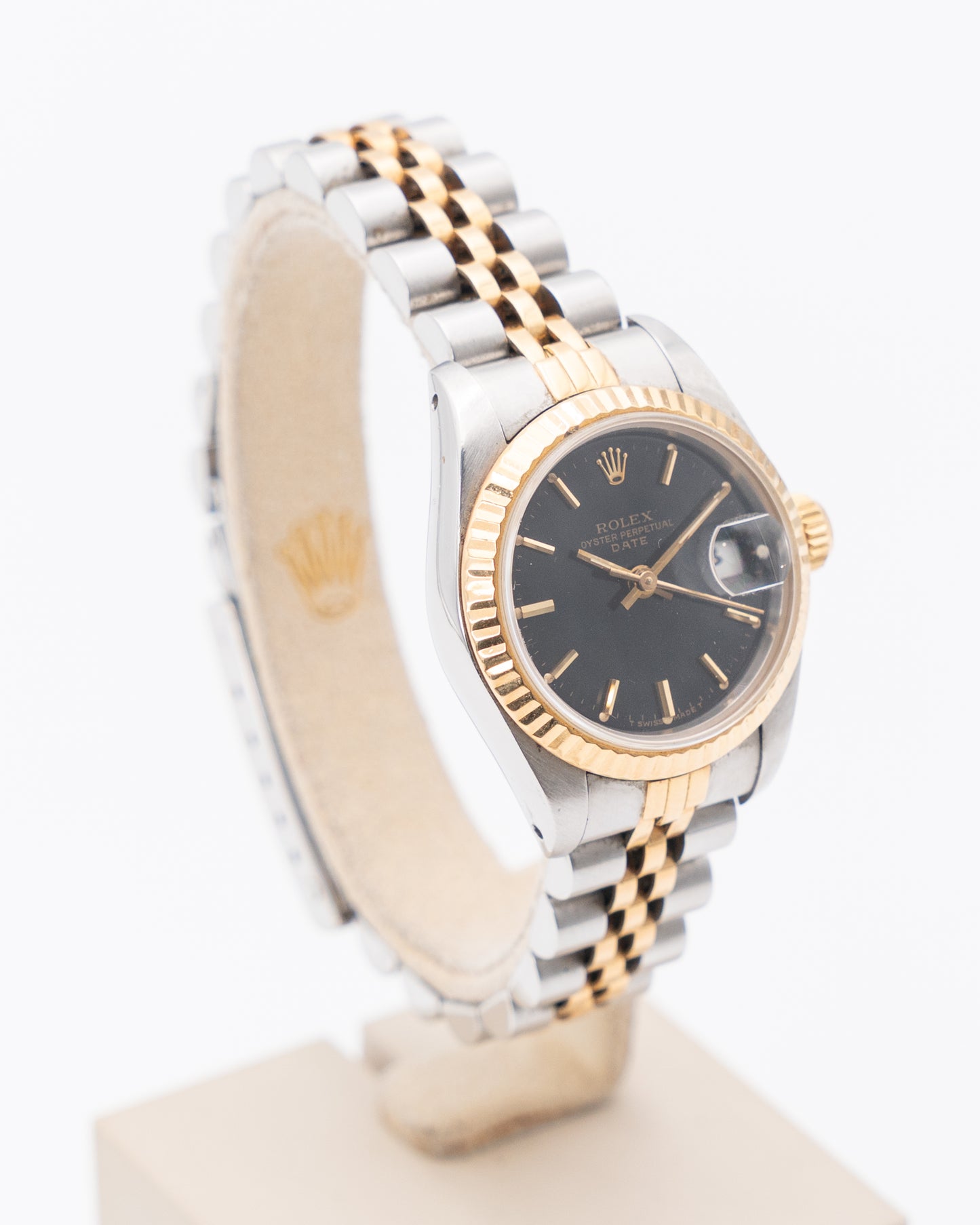 Rolex Datejust 26mm 69173 Two Tone Yellow Gold Black Dial