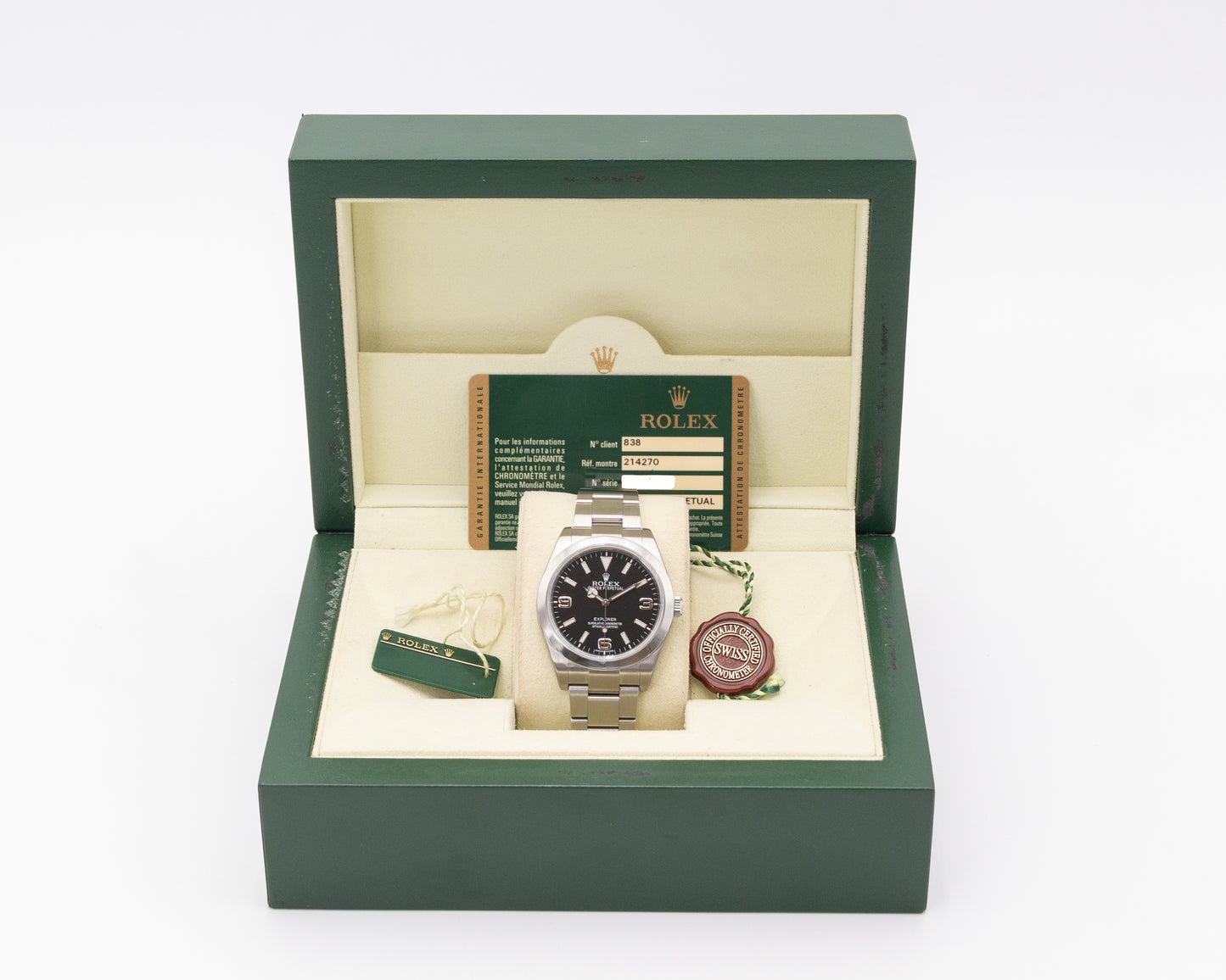 UNWORN FULLY STICKERED 2013 Rolex Explorer 39mm 214270 Black Dial 2013