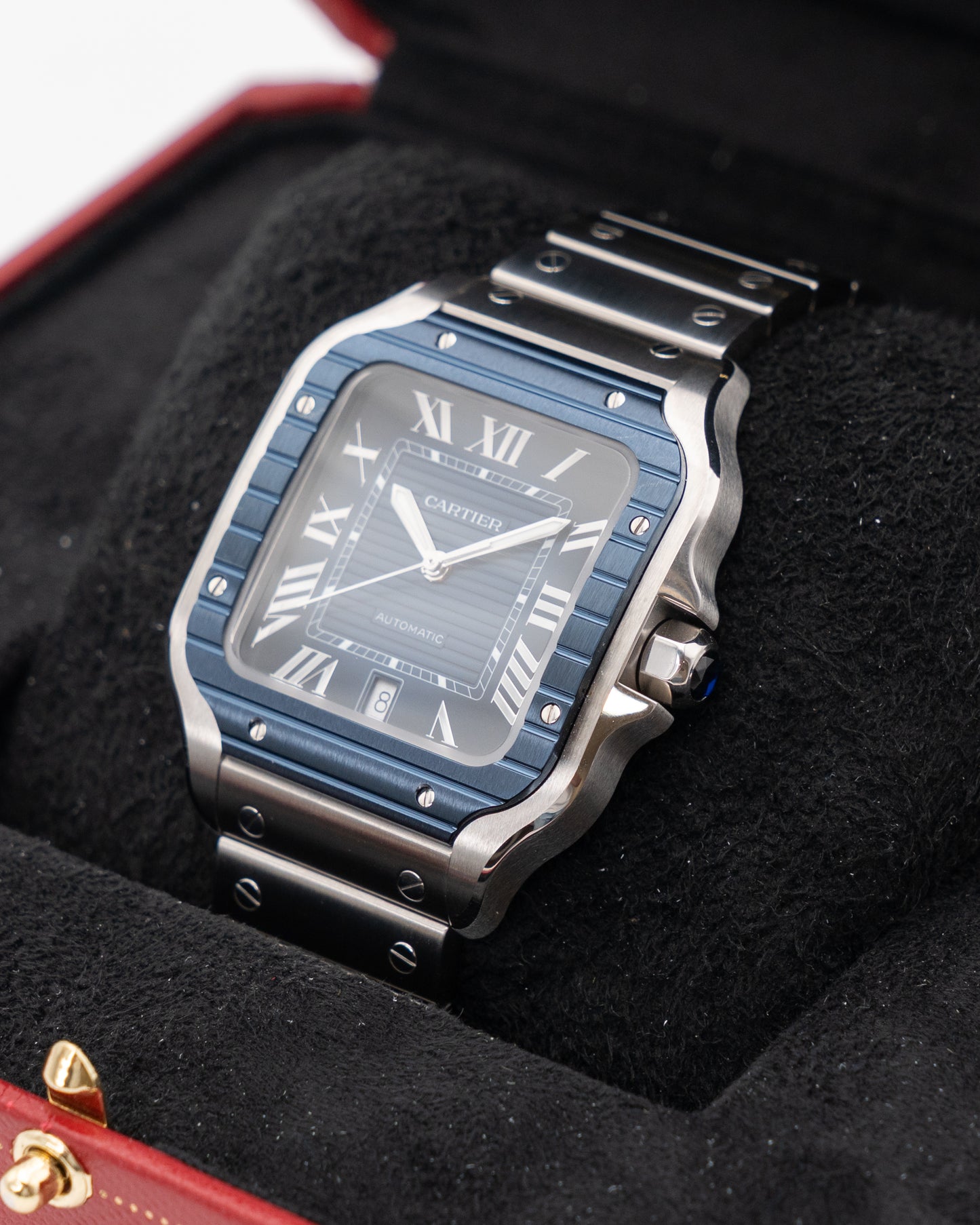 Cartier Santos Large 39.8mm WSSA0048 Blue Ceramic Bezel on Blue Dial 2022
