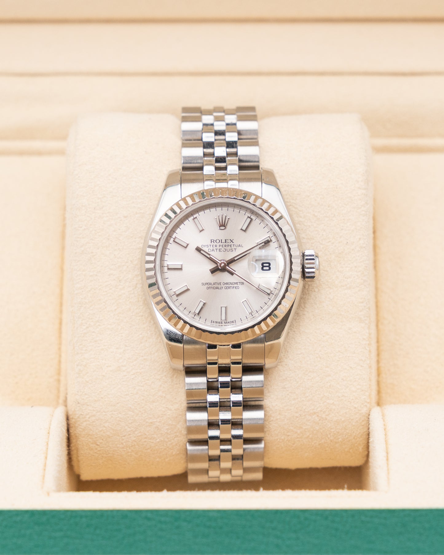 Rolex Datejust 26mm 179174 White Dial Fluted Jubilee
