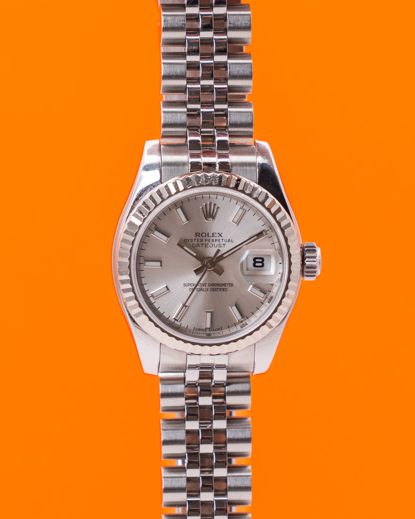 Rolex Datejust 26mm 179174 White Dial Fluted Jubilee