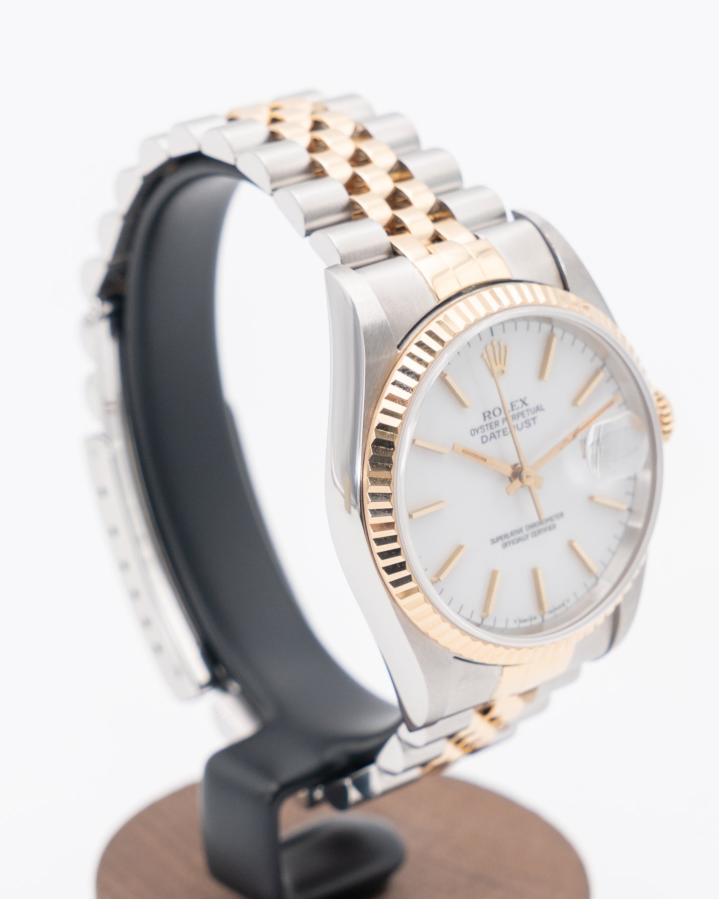 Rolex Datejust 36mm 16233 White Dial Index Markers Two Tone Yellow W-Serial
