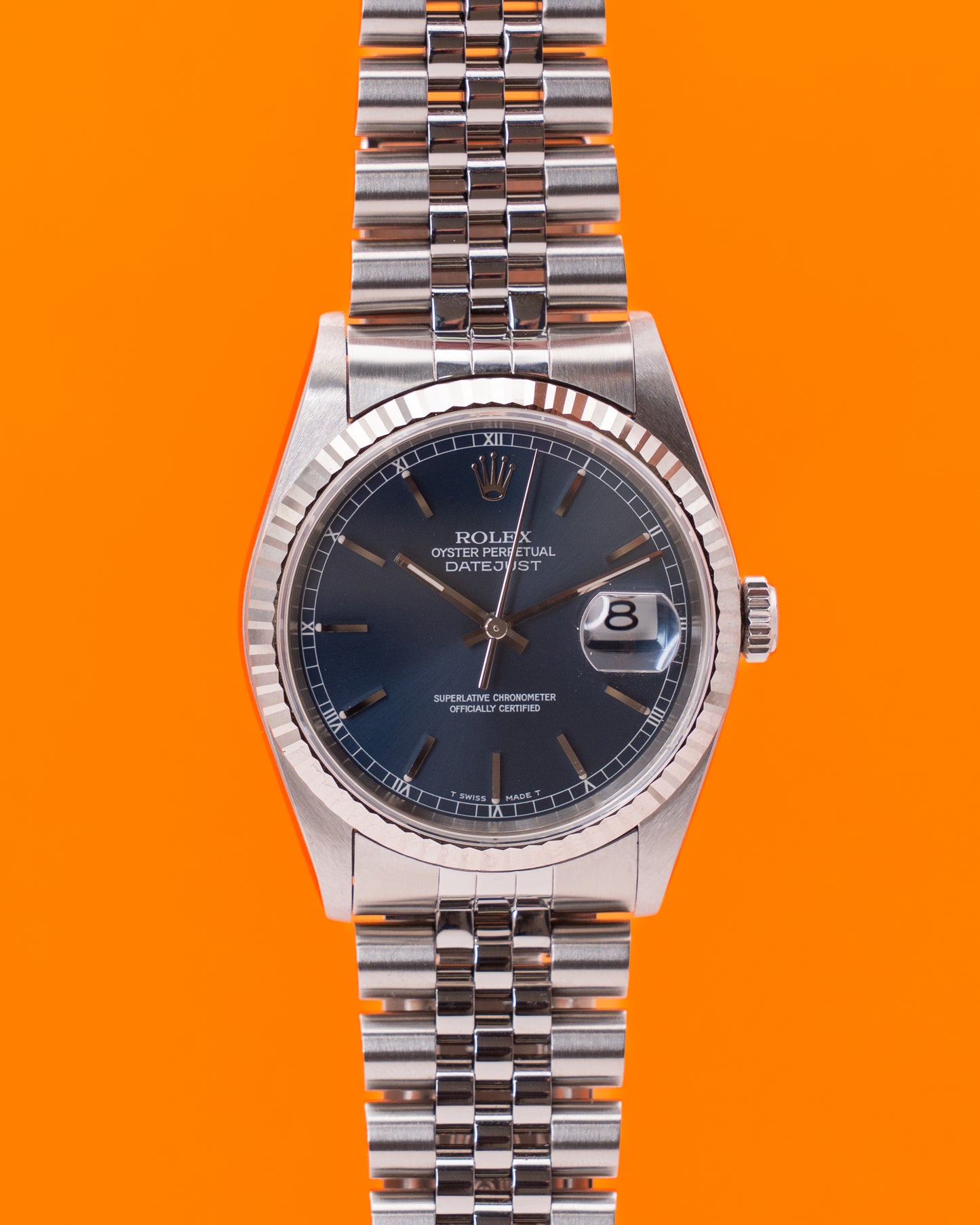 Rolex Datejust 36mm 16234 Blue Dial on Jubilee S-Serial