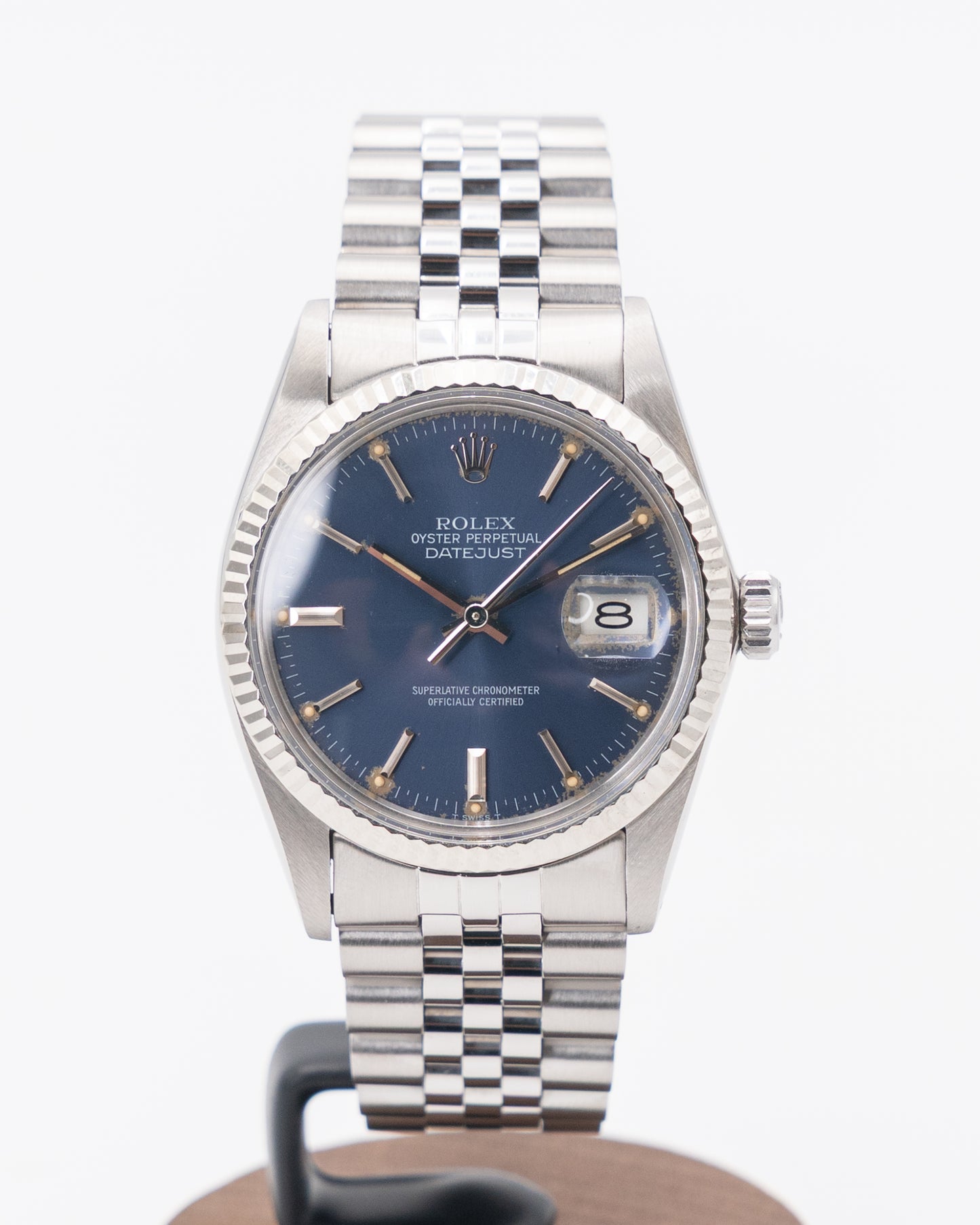 Rolex Datejust 36mm 16014 Blue Dial on Jubilee and Acrylic Crystal 7M-Serial