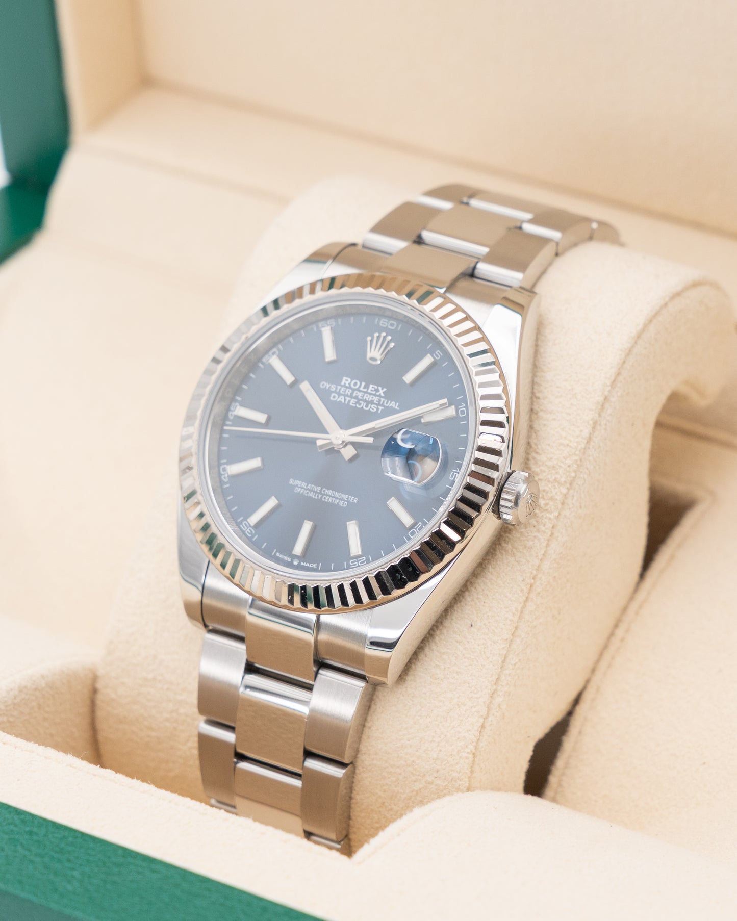 Rolex Datejust 41mm 126334 Blue Index Dial Fluted Jubilee 2020