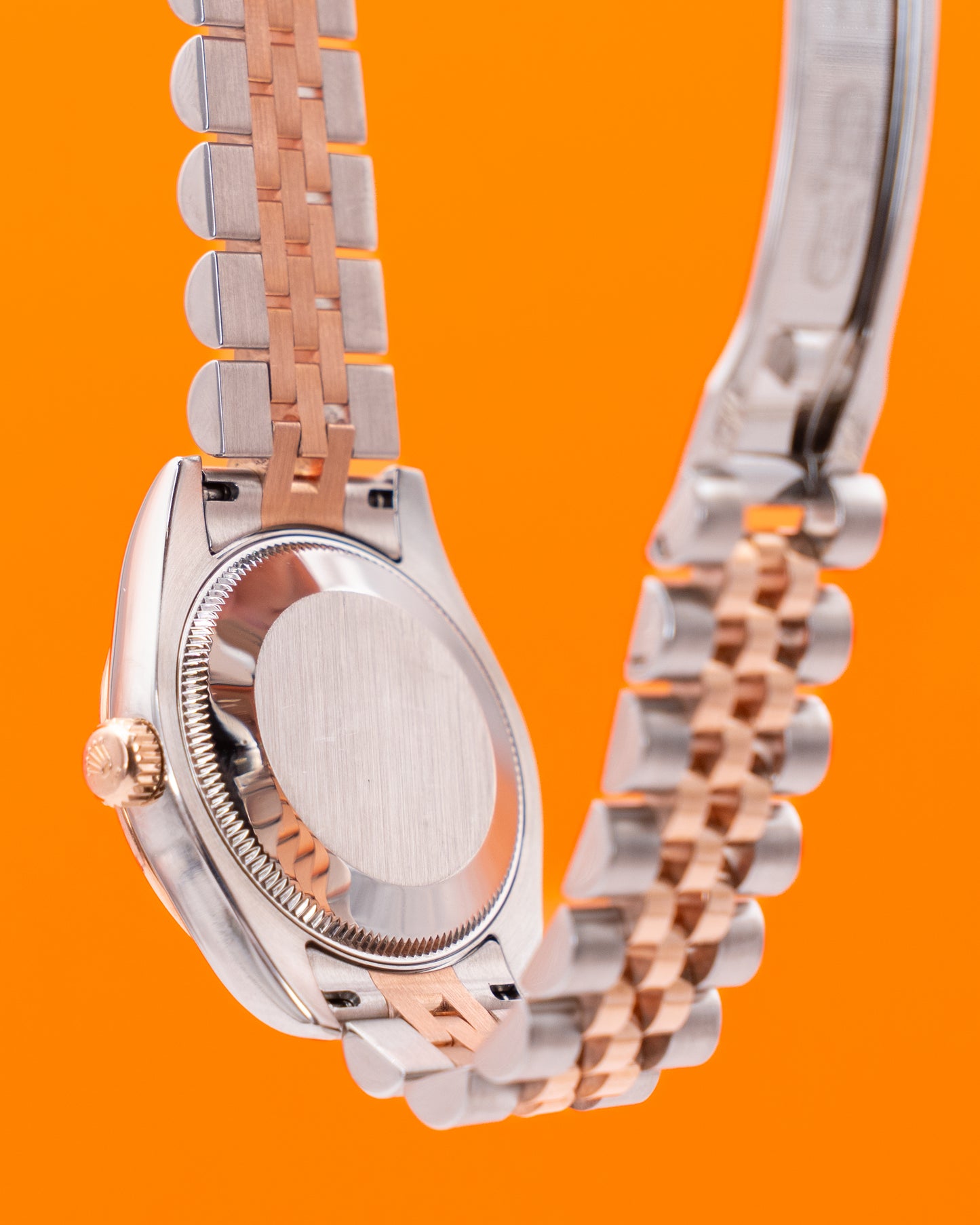 Rolex Datejust 31mm 178271 Silver Rolex Motif Diamond Dial Fluted Jubilee Two Tone Rose Gold