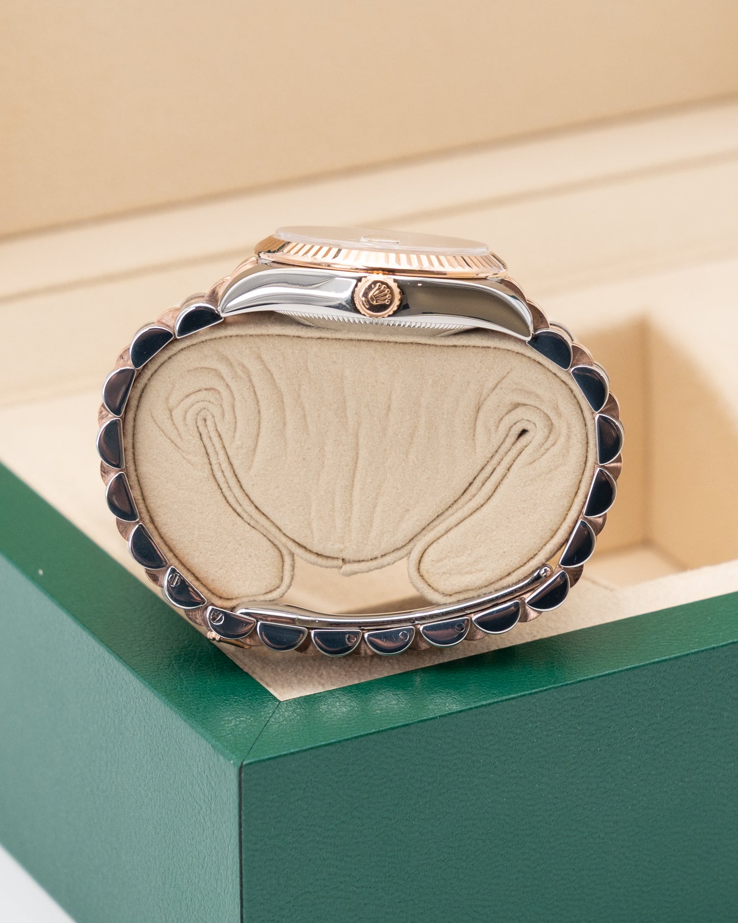 Rolex Datejust 31mm 178271 Silver Rolex Motif Diamond Dial Fluted Jubilee Two Tone Rose Gold
