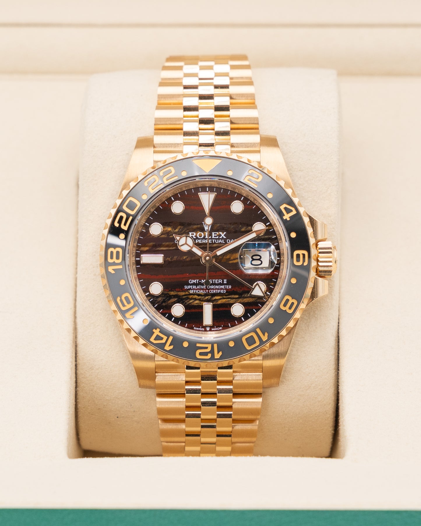NEW RELEASE Rolex GMT Master II 40mm 126718GRNR Yellow Gold Tiger Iron 2025