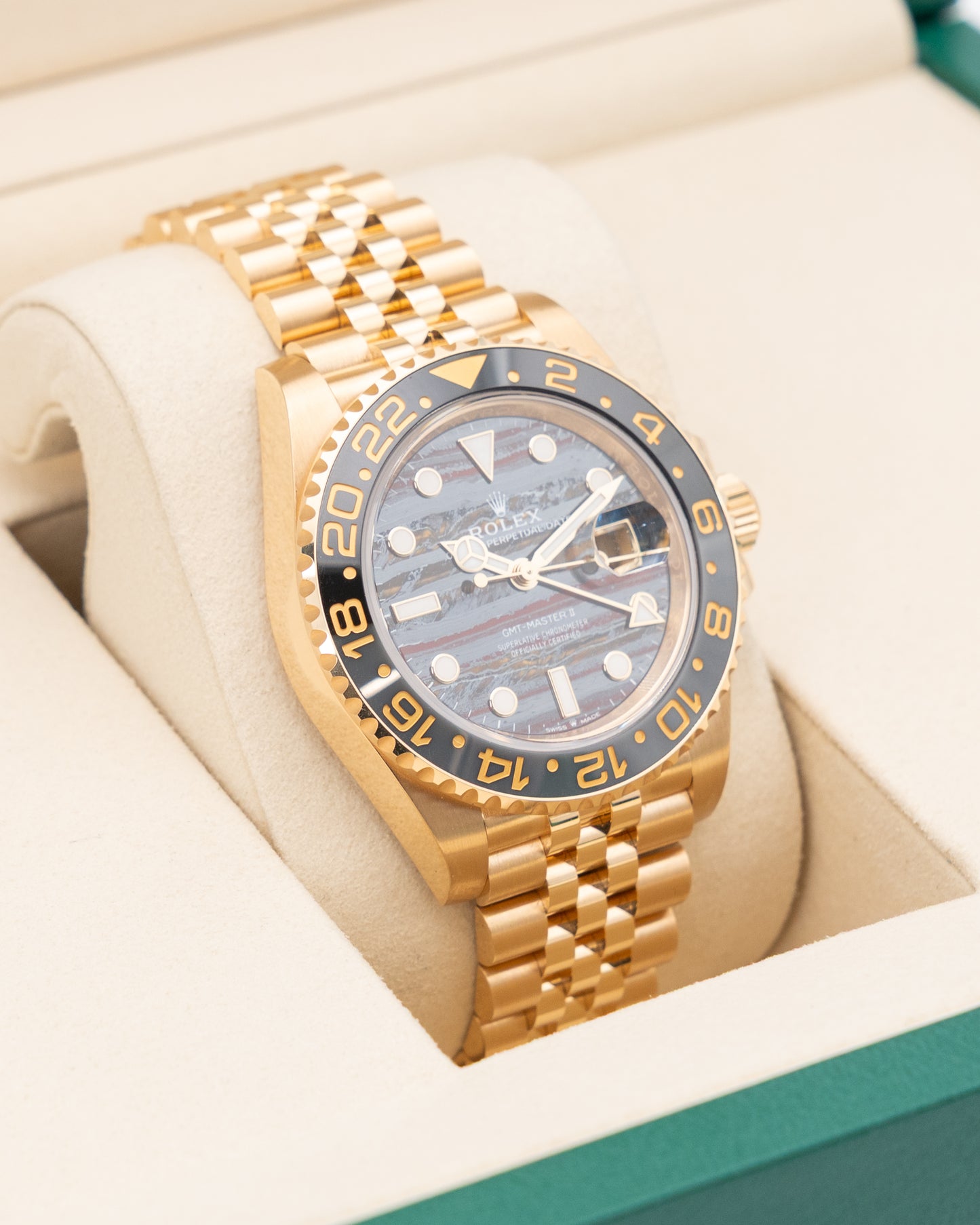 NEW RELEASE Rolex GMT Master II 40mm 126718GRNR Yellow Gold Tiger Iron 2025