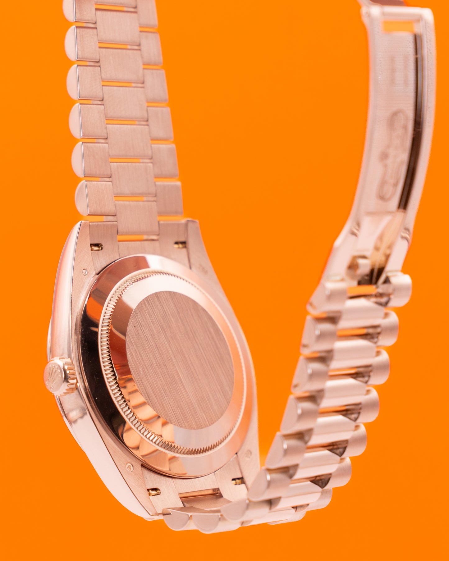 Rolex DayDate 40mm 228235 Rose Gold Chocolate Dial Baguette Diamond Markers 2016