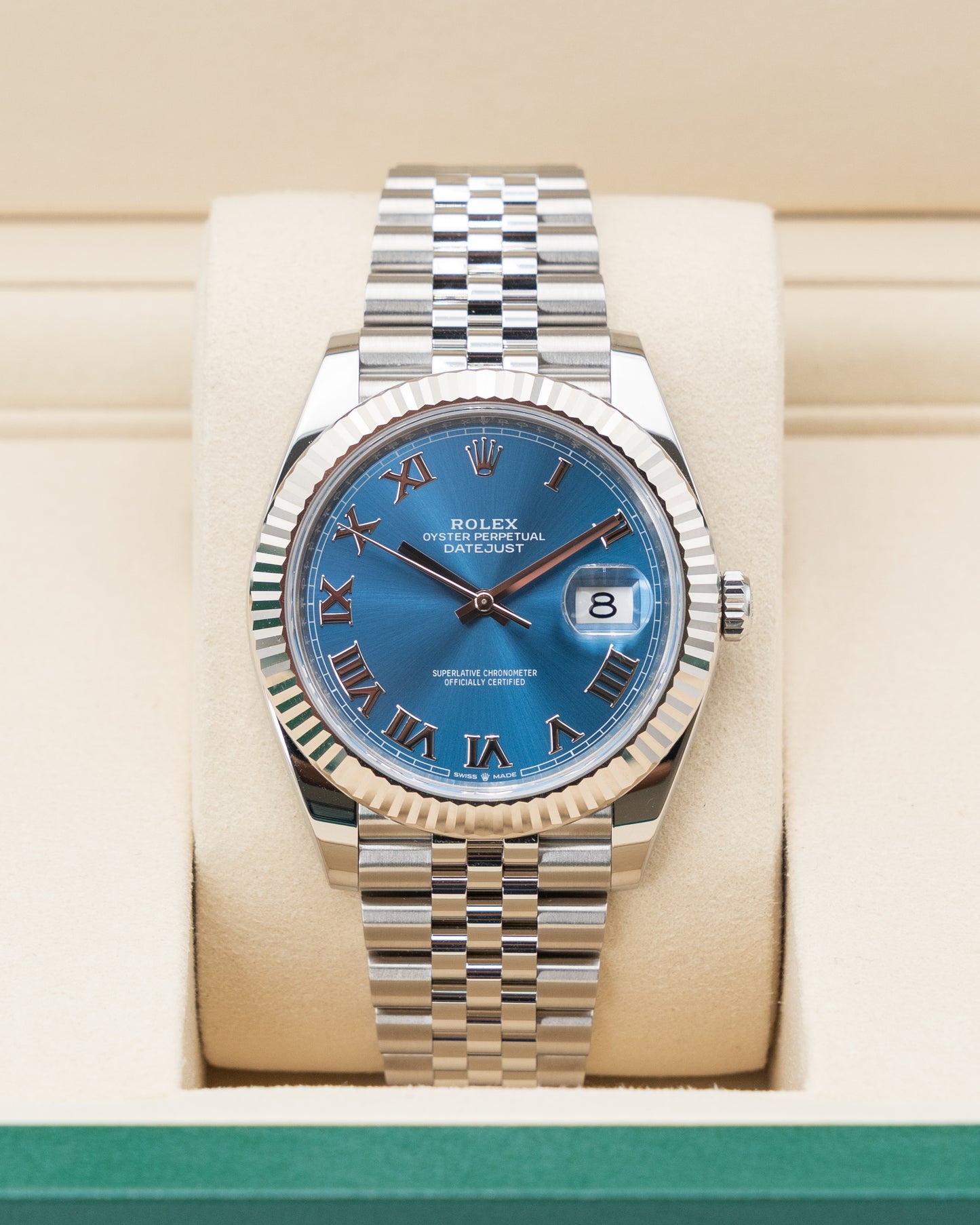 UNWORN 2025 Rolex Datejust 41mm 126334 Blue Roman Dial Fluted Jubilee 2025