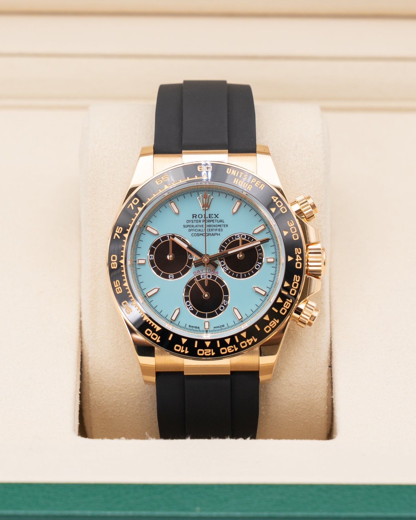 UNWORN Rolex Daytona 40mm 126518LN Yellow Gold Turquoise Dial Oyster Flex 2025