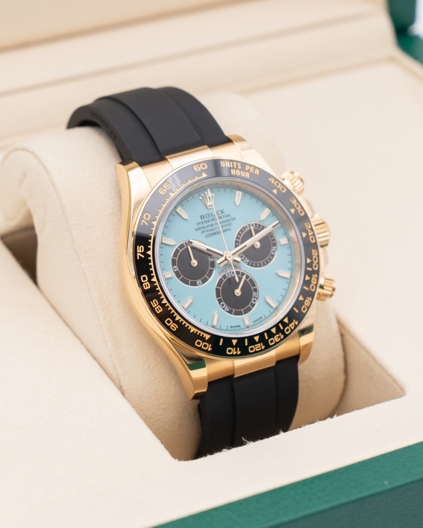 UNWORN Rolex Daytona 40mm 126518LN Yellow Gold Turquoise Dial Oyster Flex 2025