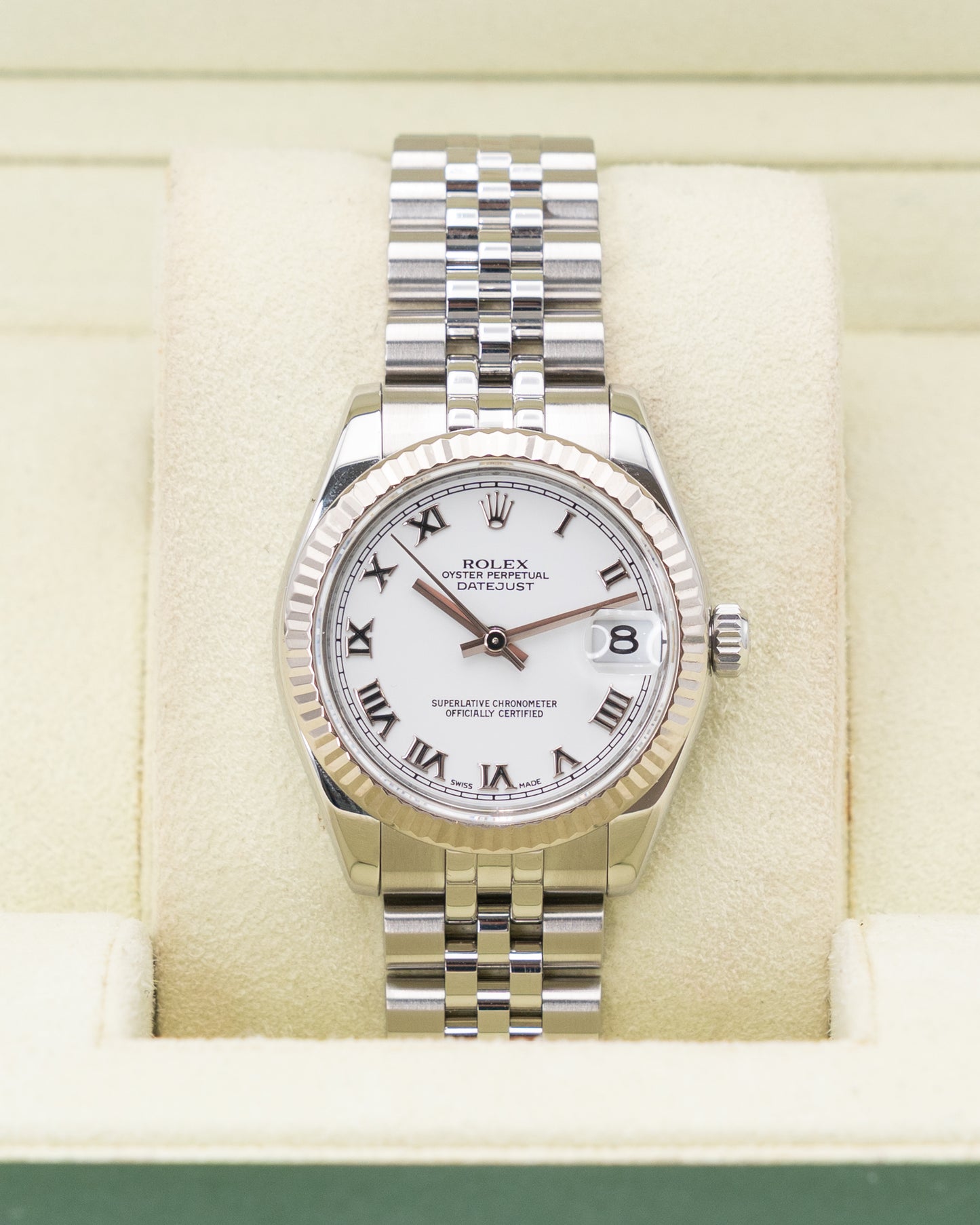 Rolex Datejust 31mm 178274 White Roman Fluted Jubilee