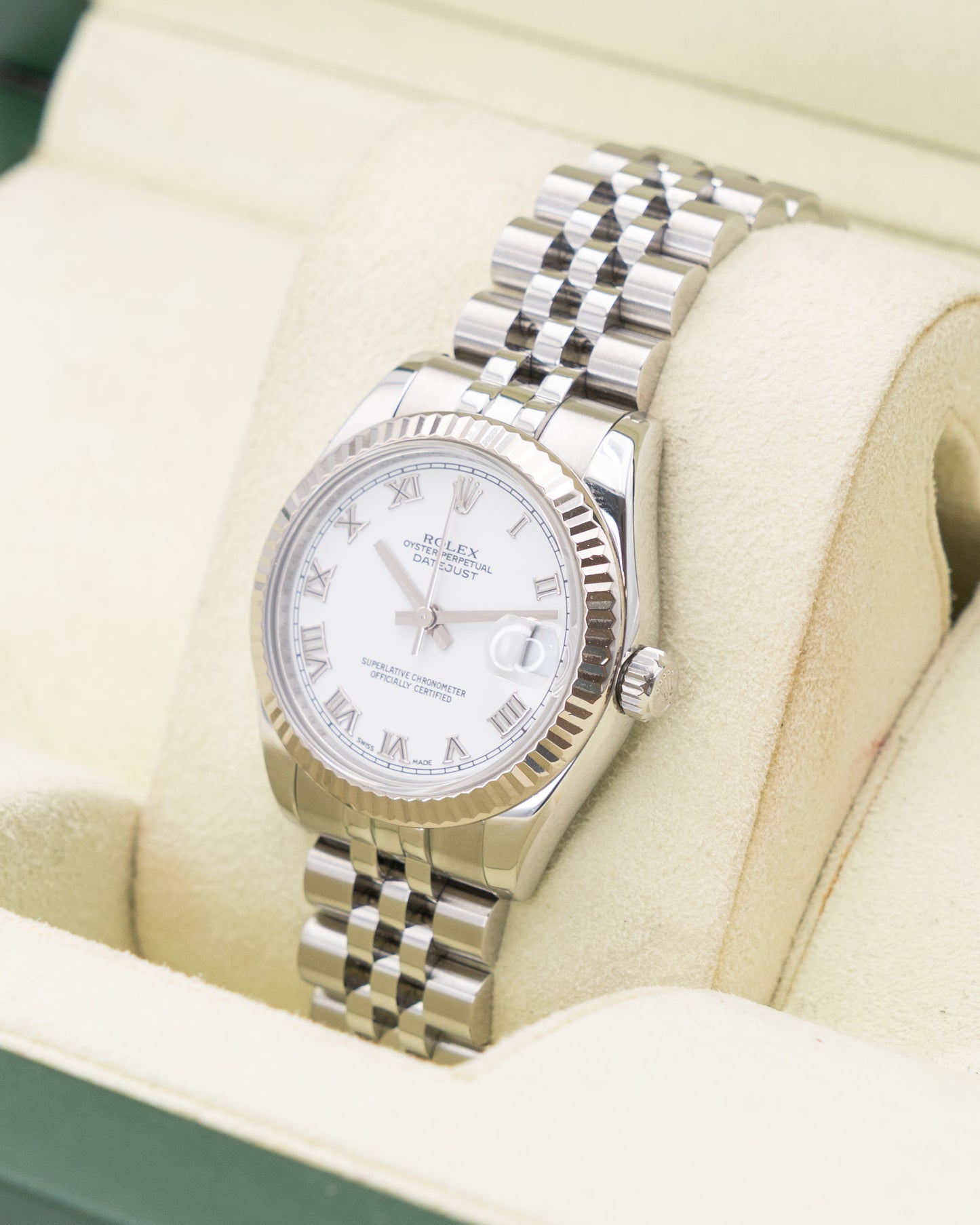 Rolex Datejust 31mm 178274 White Roman Fluted Jubilee