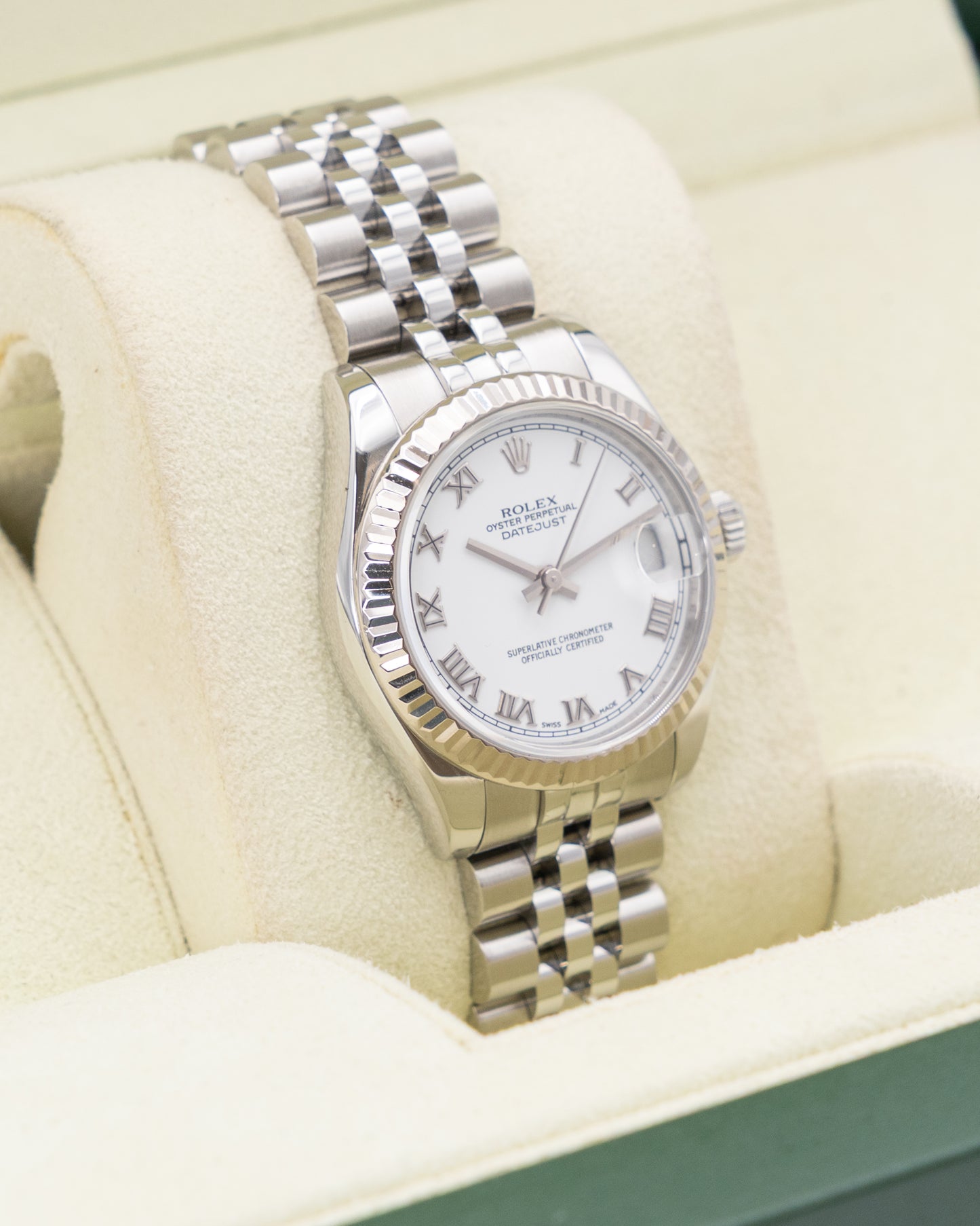 Rolex Datejust 31mm 178274 White Roman Fluted Jubilee