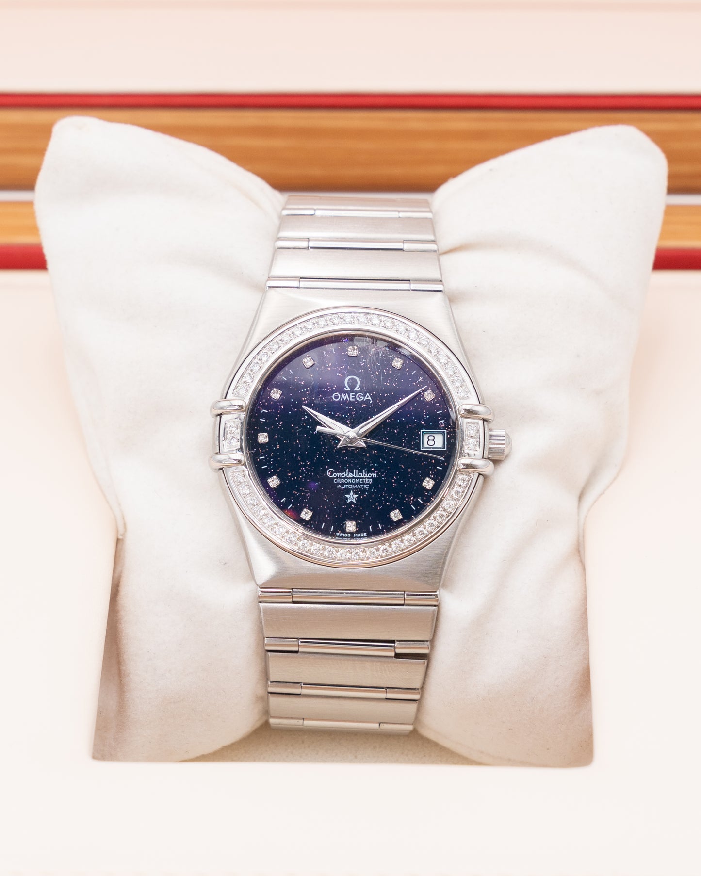 Omega Constellation 36mm 131.15.36.20.53.001 Stainless Steel Diamond Bezel Aftermarket Aventurine Dial