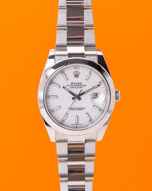 Rolex Datejust 41mm 126300 White Stick Dial Smooth Oyster 2025