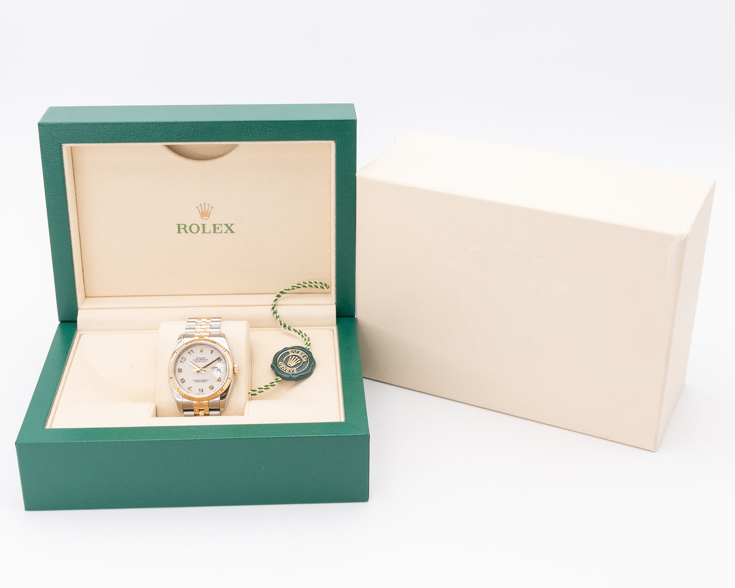 Rolex Datejust 36mm 116233 Two Tone Yellow Gold Arabic Dial