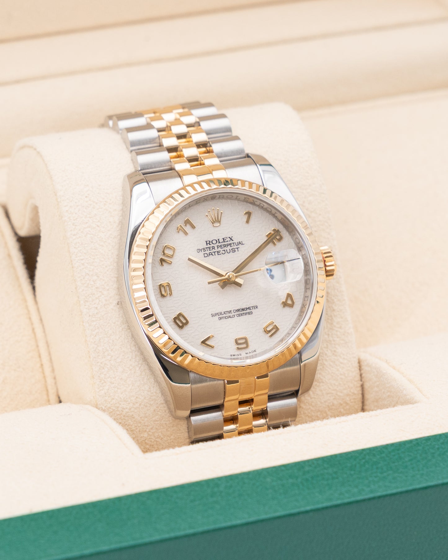 Rolex Datejust 36mm 116233 Two Tone Yellow Gold Arabic Dial