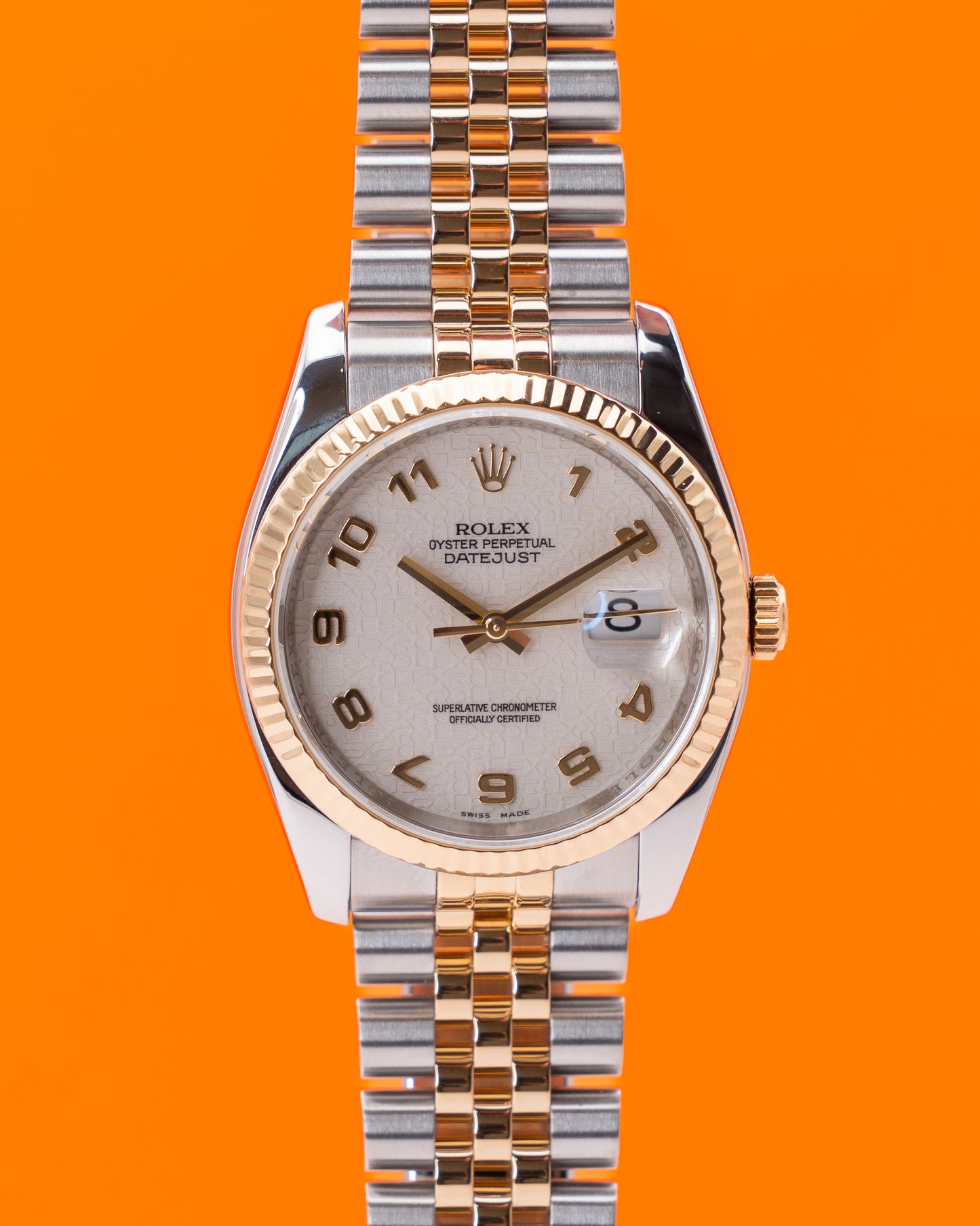 Rolex Datejust 36mm 116233 Two Tone Yellow Gold Arabic Dial