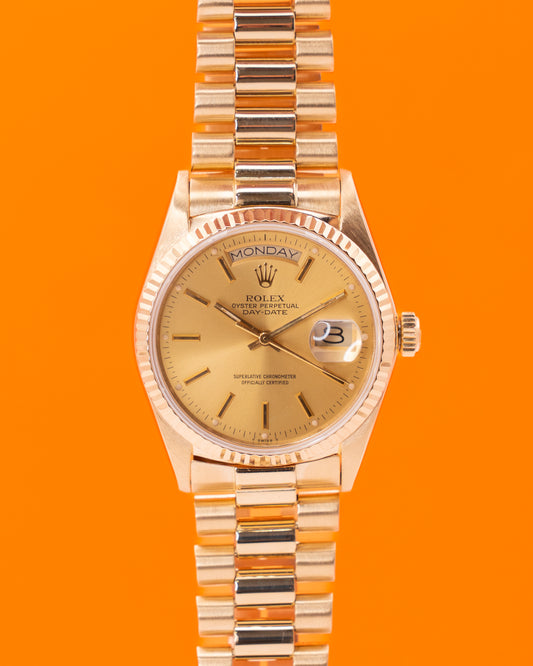 Rolex DayDate 36mm 18038 Yellow Gold Champagne Dial