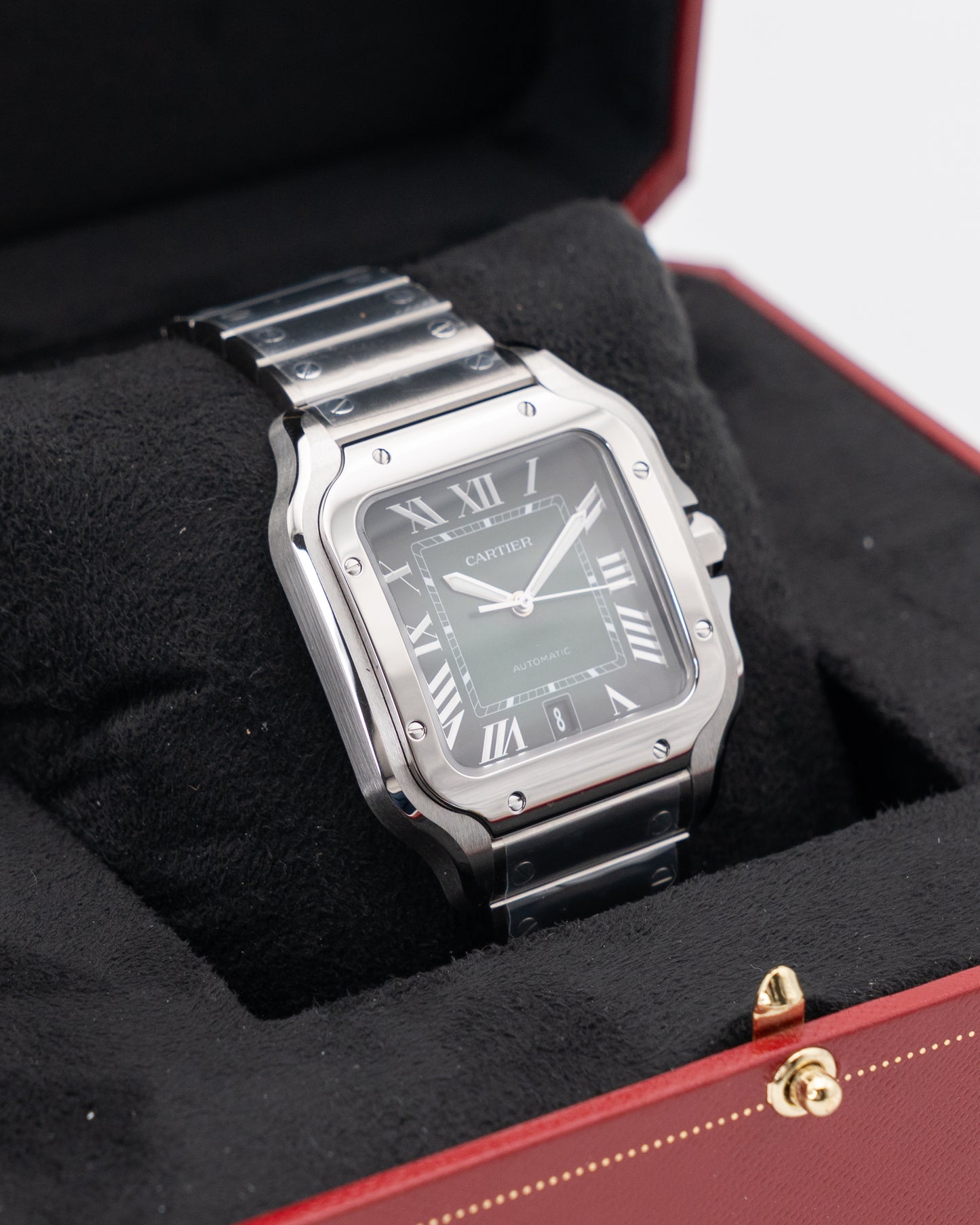 UNWORN FULL STICKERS 2025 Cartier Santos De Cartier 39.8mm WSSA0062 Green Dial Large 2025