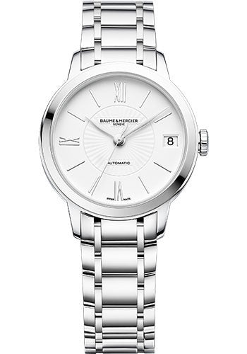 Baume & Mercier Classima Automatic Watch - Date Display - 31 mm Steel Case - White Dial - Steel Bracelet
