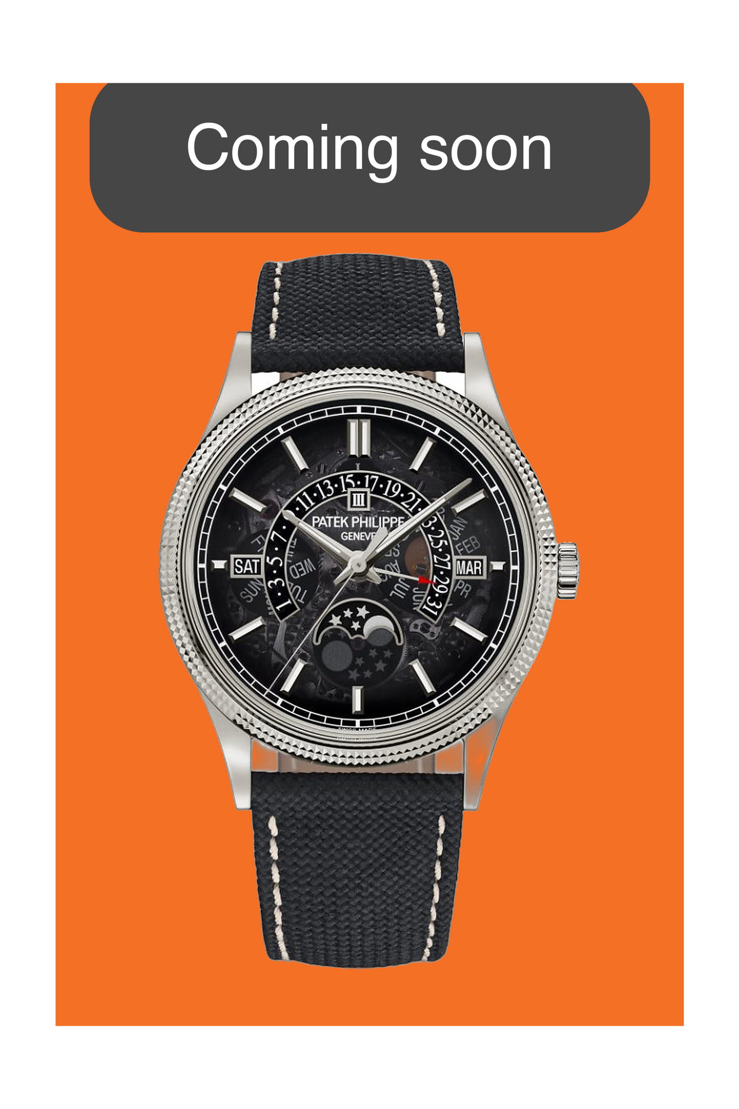 Patek Philippe Retrograde Perpetual Calendar 39.5mm 6159G Moonphase Hobnail Bezel 2025 (6159G-001)