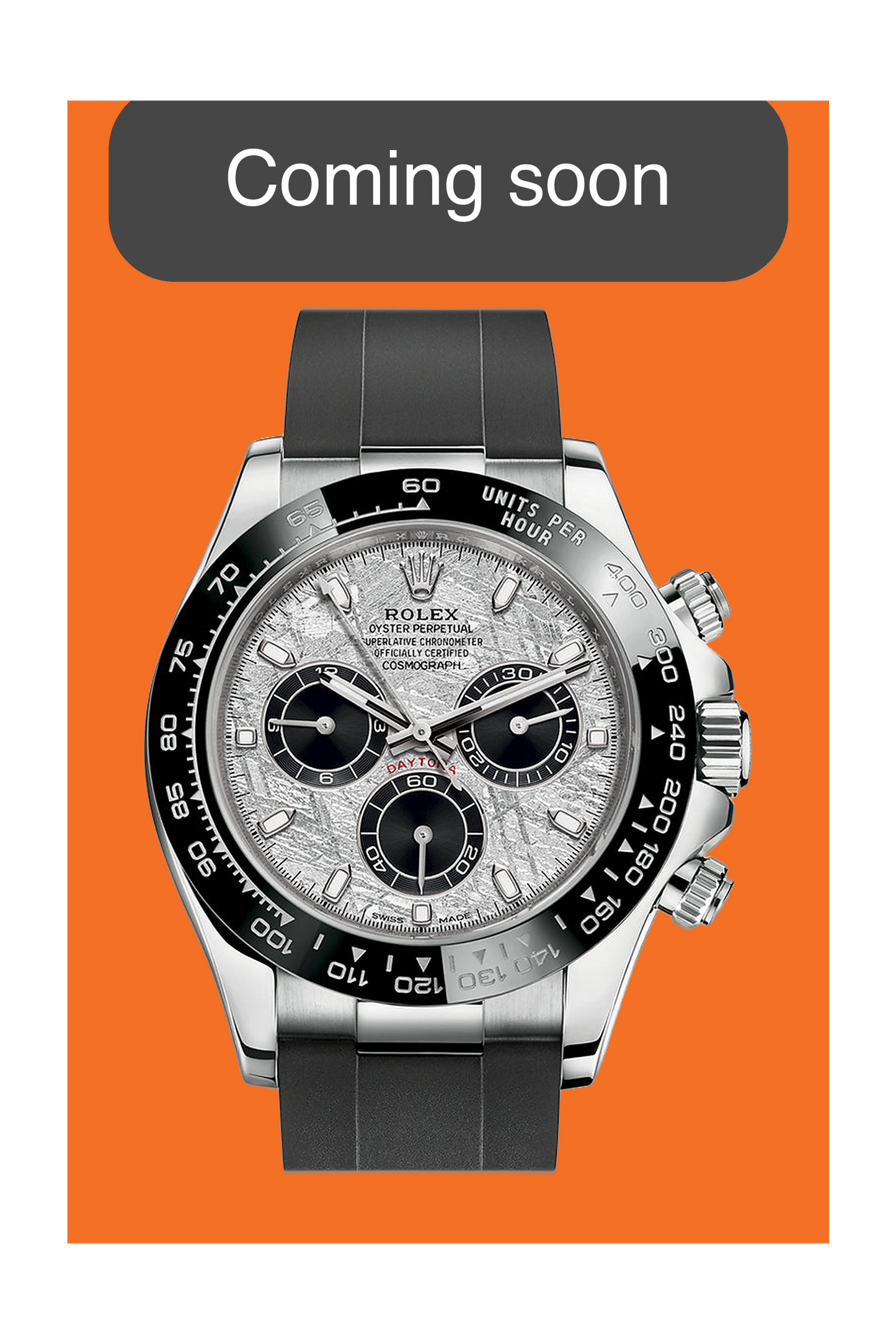 Rolex Cosmograph Daytona White Gold Oysterflex Silver with Black Sub-Dials Ghost