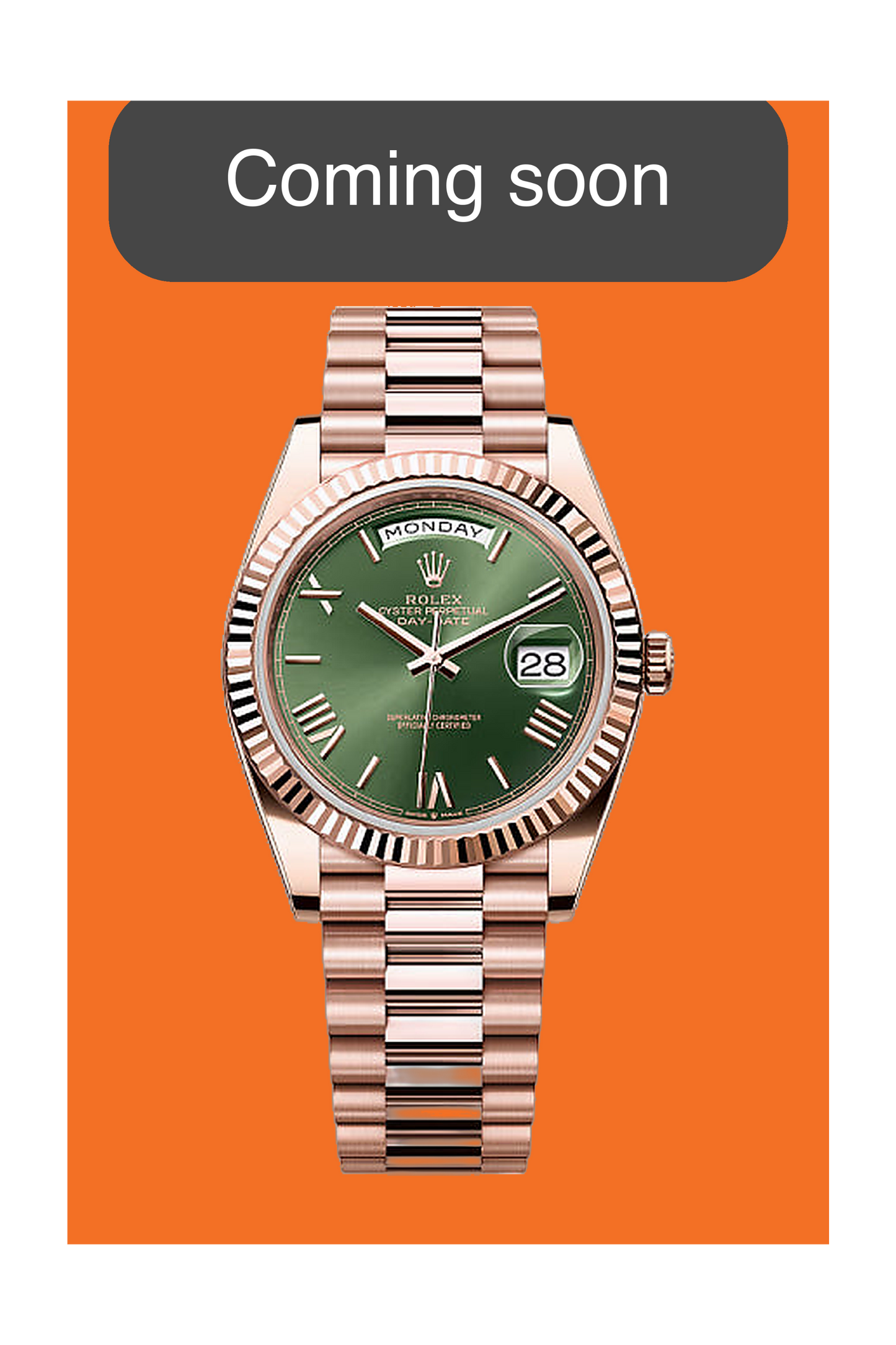 Rolex Day Date 40MM 228235 Olive Green Roman Everose 2017
