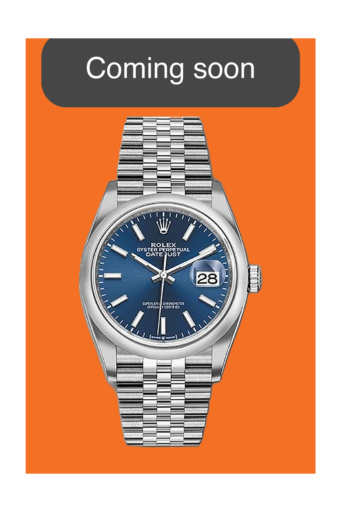 Rolex datejust 36mm 126200 Blue Stick Dial Smooth Jubilee 2024