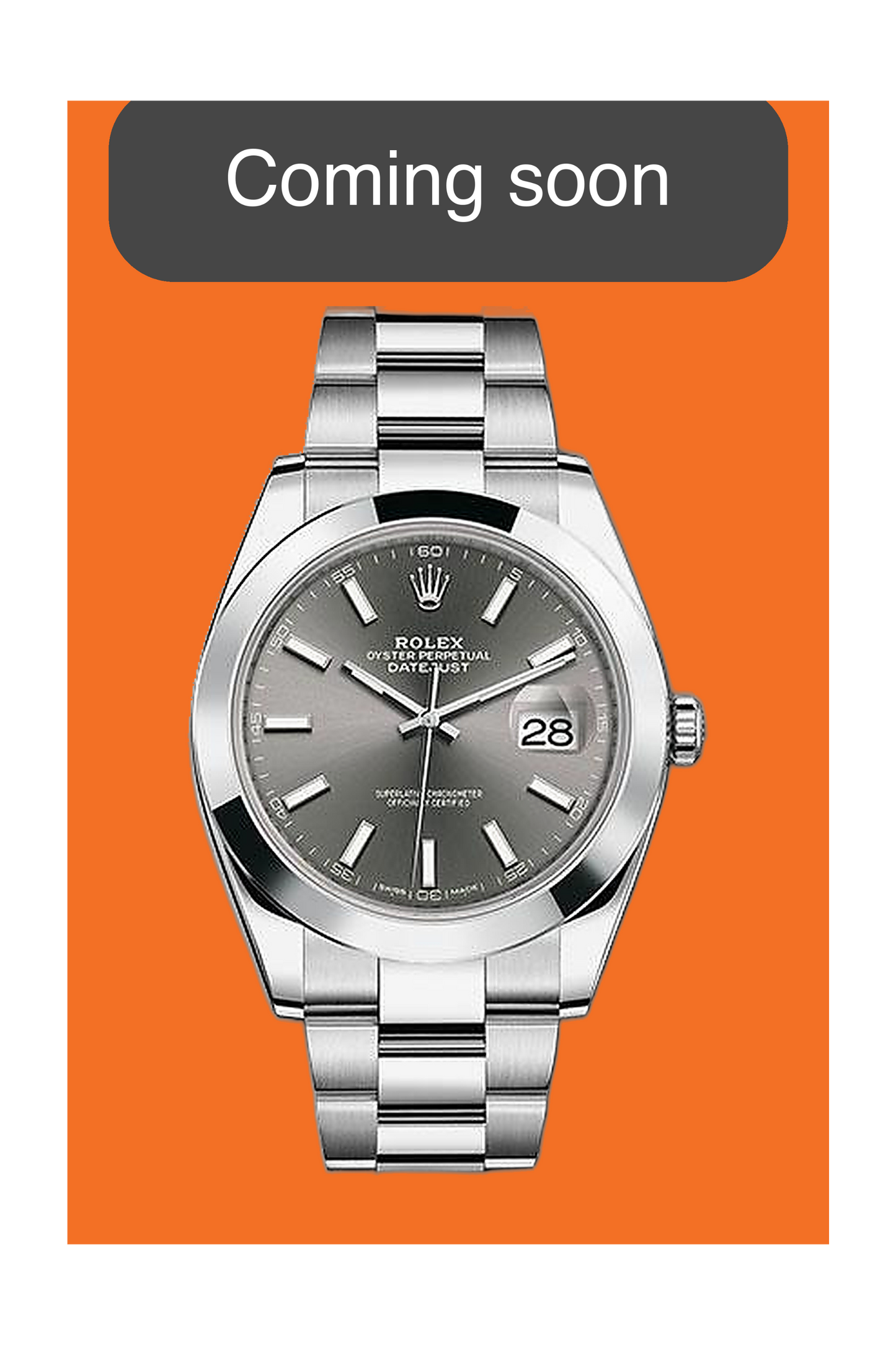 Rolex datejsut 41mm 126300 Smooth Oyster Dark Rhodium Dial 2019