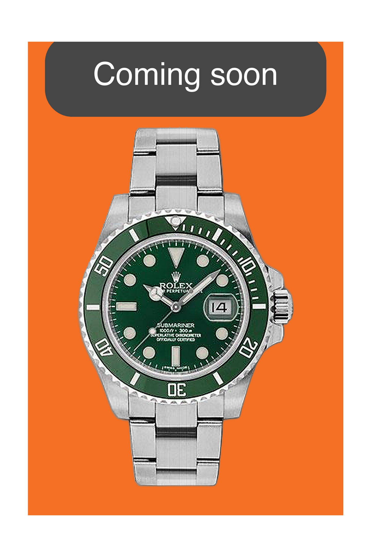Rolex Submariner 40mm 116610lv Hulk 2017
