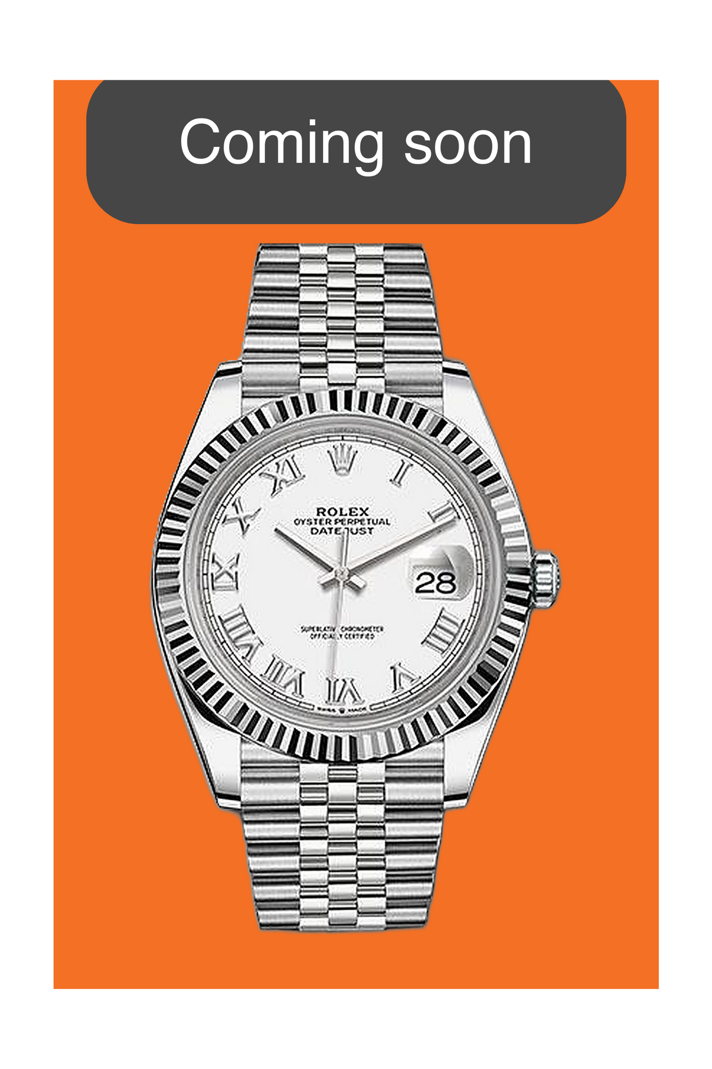 COMING SOON - Rolex Datejust 41mm 126334 White Roman Dial Fluted Jubilee 2025