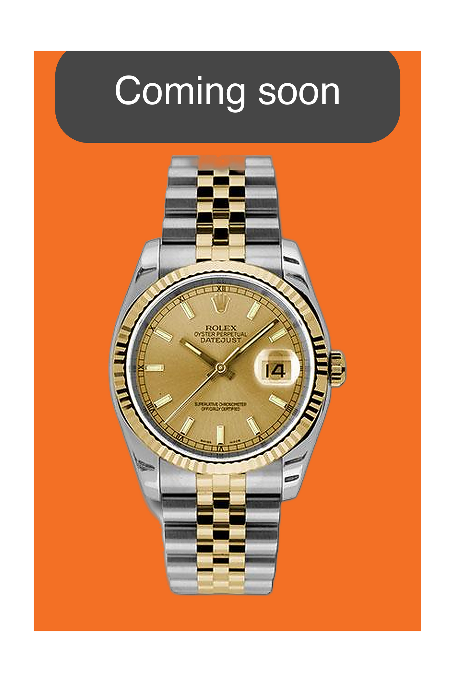 Rolex Datejust 36mm 116233 Two Tone Champagne Jubilee 2008