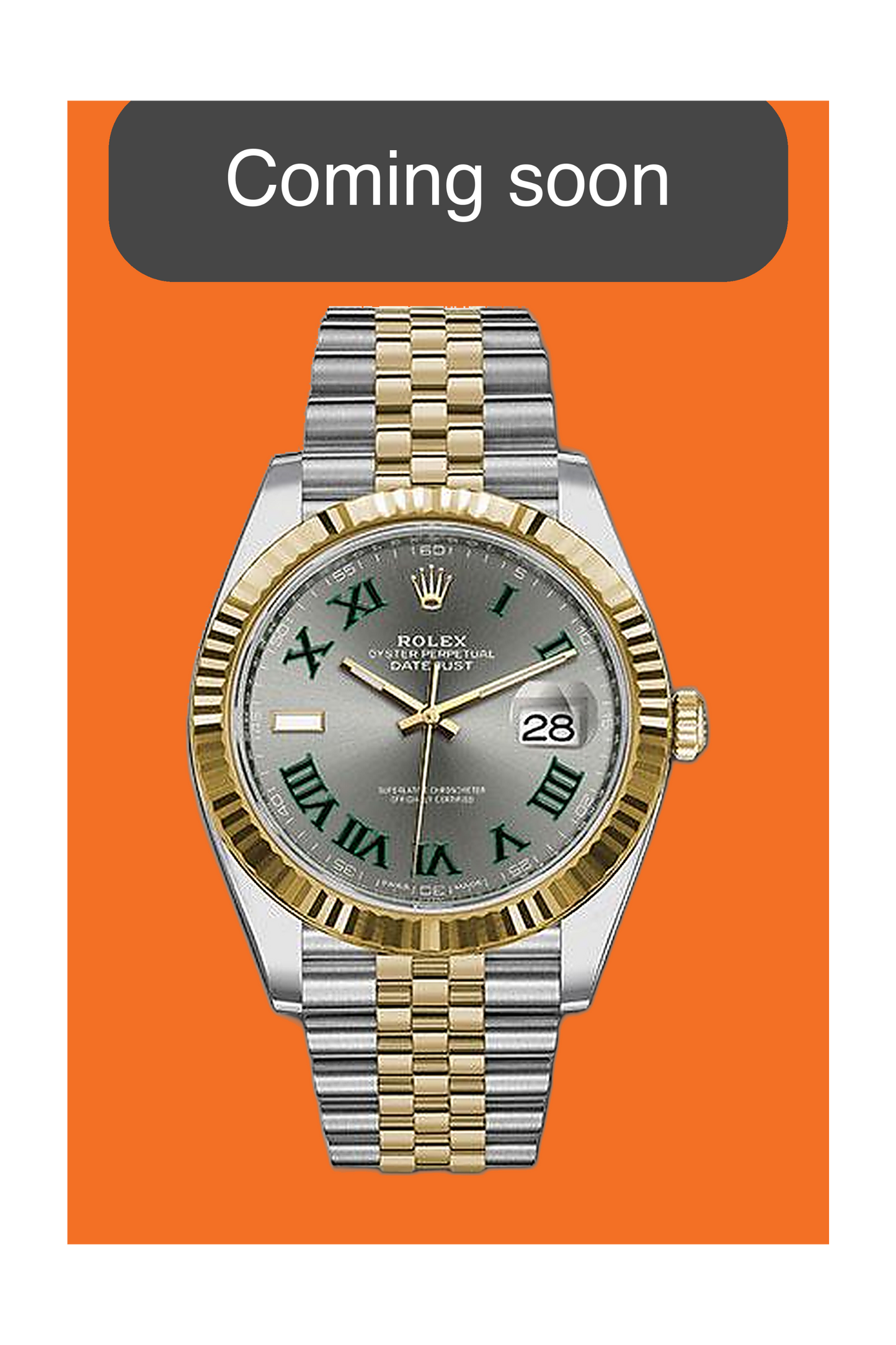 COMING SOON - Rolex Date just 126333-0020 41mm Two Tone Yellow Gold Wilbledon 2021