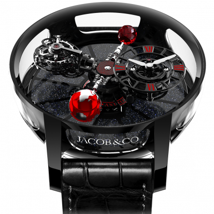 Jacob & Co. Astronomia Tourbillon Black Ceramic Black & Red Movement AT100.95.KR.SR.B