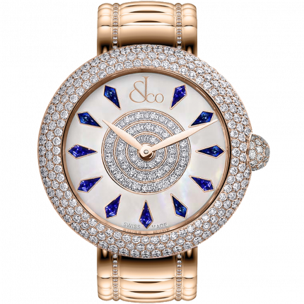 Jacob & Co. Brilliant Half Pave Rose Gold Couture Blue Sapphires 38 mm BQ020.40.RH.KF.A40RA