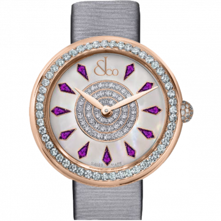 Jacob & Co. Brilliant One Row Rose Gold Amethyst Sapphires 44 mm BQ030.40.RO.KH.A