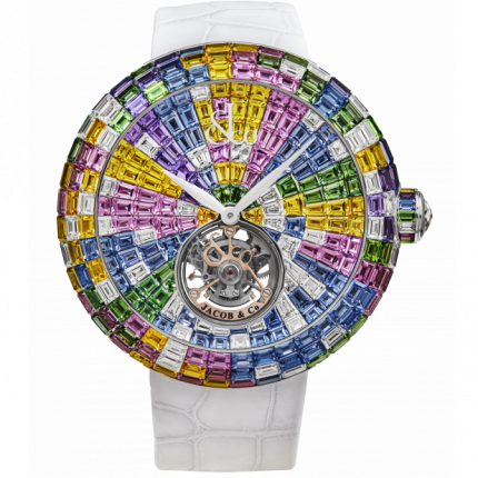 Jacob & Co. Brilliant Flying Tourbillon Arlequino Pastel White Dial 47 mm BT543.30.HX.UF.B