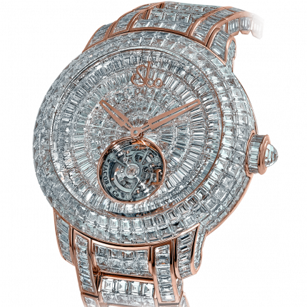 Jacob Co. Caviar Tourbillon Diamond Bracelet Rose Gold 44 mm CV300.4 wywatl